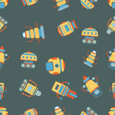 Vektör orman tasarımı, robotlar.