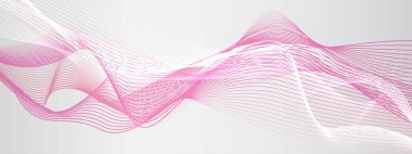 Pembe dalgalı çizgileri olan soyut ve sessiz bir arkaplan. Görüntü.