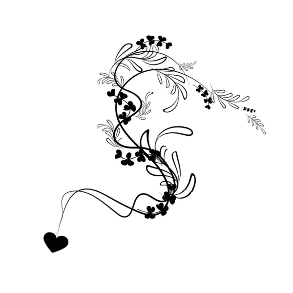 Pfeil Pfeilsilhouette Digital Aufkleber Valentinstag Wedding Doodle Handgezeichnete Dekor Herzen — Stockfoto