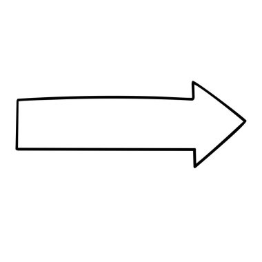 Karalama stilinde ok. Beyaz arkaplanda izole edilmiş vektör ögesi. Okul illüstrasyonu. Boyama. Çıkartma. Dekorda, mesajlarda, logolarda, günlüklerde, takvimlerde, defterlerde kullan. Bölüm 10.