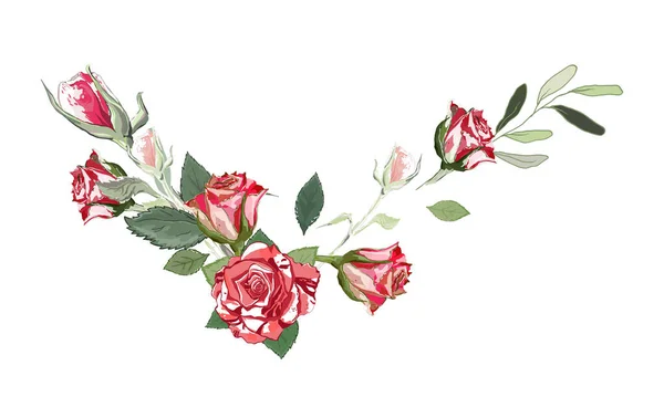 Rose Confine Vintage Decorazione Angolare Decorazione Cornici Unghie Tatuaggio Adesivo — Vettoriale Stock