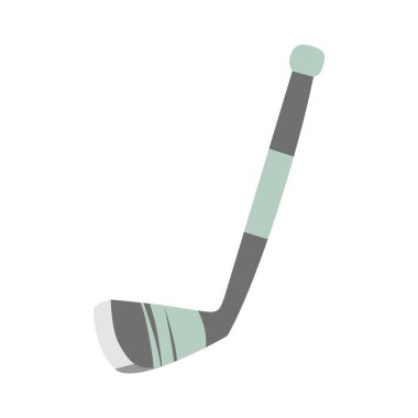 İzole hokey sopası. Beyaz arkaplanda vektör çizimi izole edildi. Buz hokeyi. Spor. Yazdırma, simge, bileşim ögesi, pankart, poster vs. için kullan.