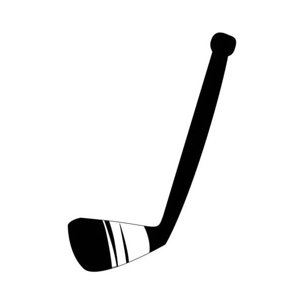 Bâton Hockey Isolé Noir Noir Sinueux Illustration Vectorielle Sur Fond — Image vectorielle