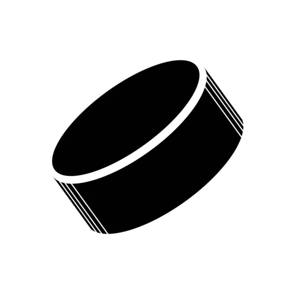 Svart Isolerad Siluett Hockeypuck Ikonen Vektor Illustration Hockey Utrustning Vit — Stock vektor