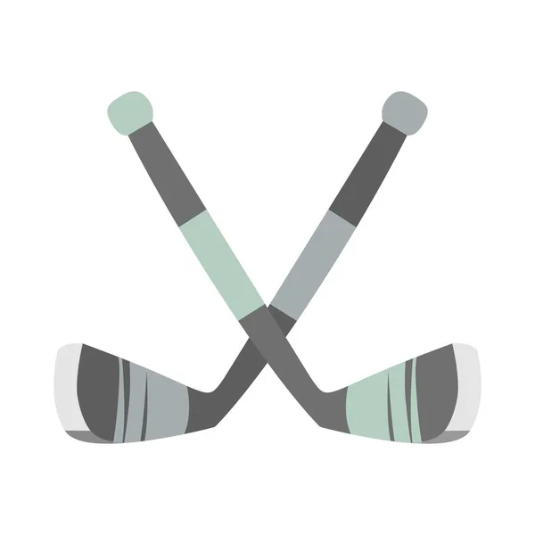 Isolerad Korsade Två Hockeyklubbor Vektor Illustration Isolerad Vit Bakgrund Använd — Stock vektor