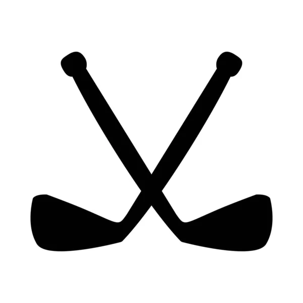 Silhouette Bâtons Croisés Sticker Hockey Noir Illustration Vectorielle Équipement Hockey — Image vectorielle