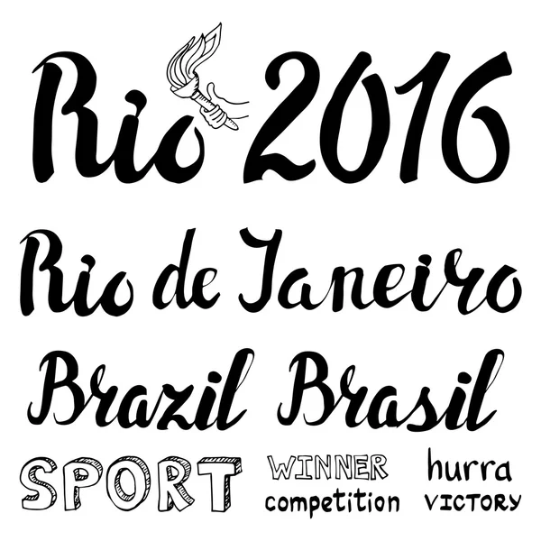 Σετ γραμμάτων Βραζιλίας και Ρίο — Φωτογραφία Αρχείου