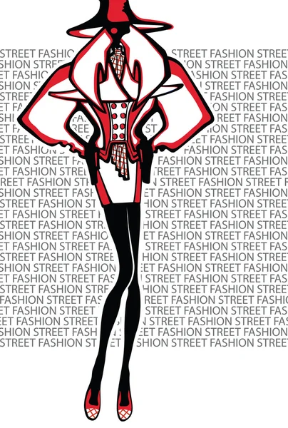 Wanita abstrak di hat.Fashion Illustration — Stok Foto