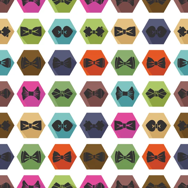 Bow tie ícones padrão sem costura. Desenhos animados coloridos — Fotografia de Stock