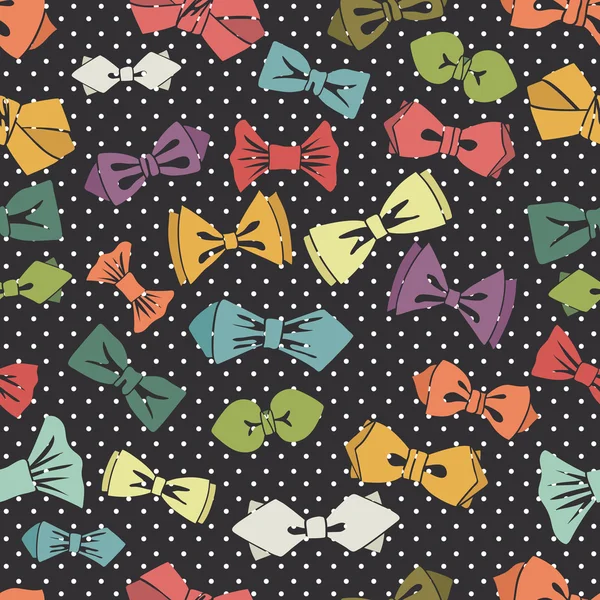 Bow tie seamless pattern.Polka dot background. — Stock Photo, Image