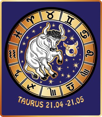 Toros zodiac sign.vintage falı kart