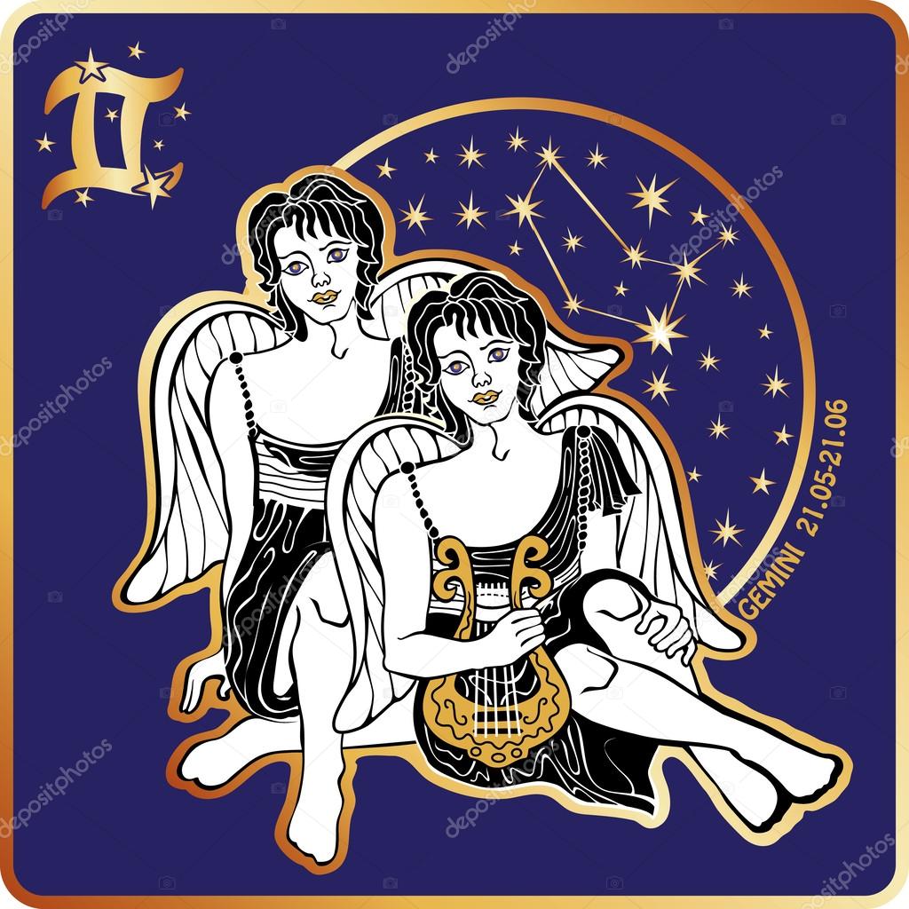 Horoscope.Gemini zodiac sign with boys twins