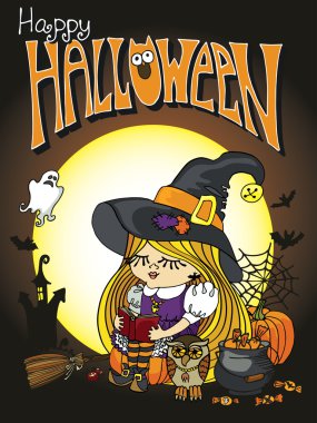 Halloween cadı kız okuma kitabı. Cadılar Bayramınız Kutlu Olsun