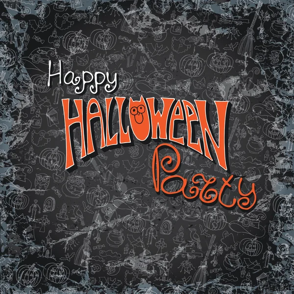 Halloween party pattern background.Doodles sketchy chalkboard — Stock Photo, Image