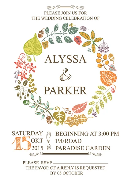 Autumn wedding invitation — Stock Photo, Image