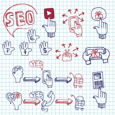 Doodle düzeni ana faaliyetleri seo ile kutsal kişilerin resmi