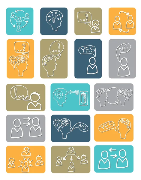 Doodle scheme seo communication with icons — Φωτογραφία Αρχείου