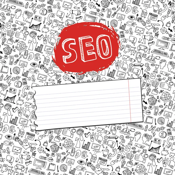 Doodle seo iconos backgrround.Business fondo — Foto de Stock