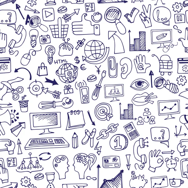 Doodle seo icons background.Business backdrop — стоковое фото