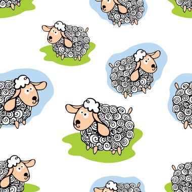 komik koyun seamless modeli