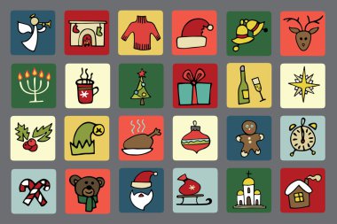 Yılbaşı, Christmas Icons set