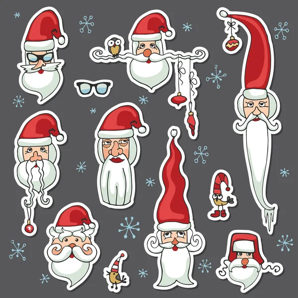 Noel Baba yüz doodles — Stok fotoğraf