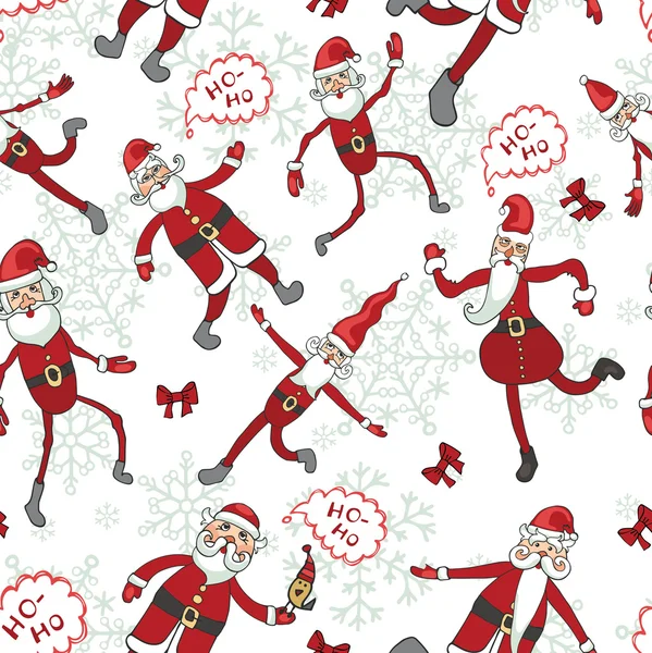 Doodles Babbo Natale in un modello senza cuciture — Foto Stock