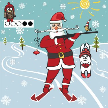 Santa biatloncu vuruyor
