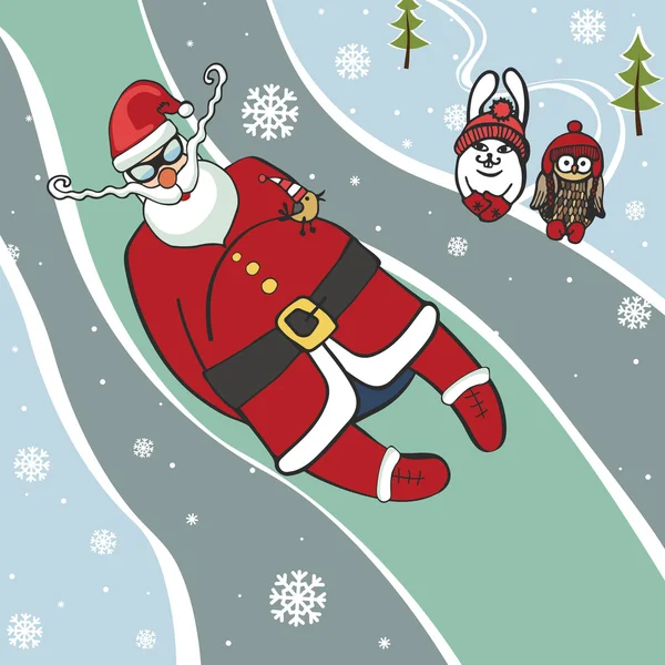 Santa  luge racer — Stock Photo, Image