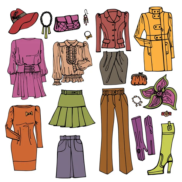 Females clothing and accessories set — Stock Photo, Image