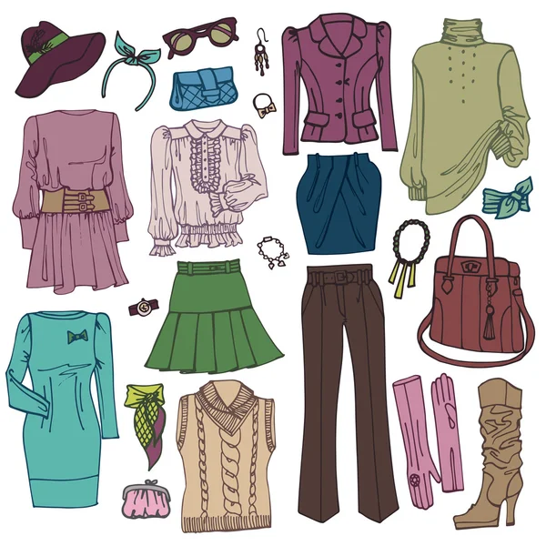 Womans clothing and accessories set — Stock Photo, Image