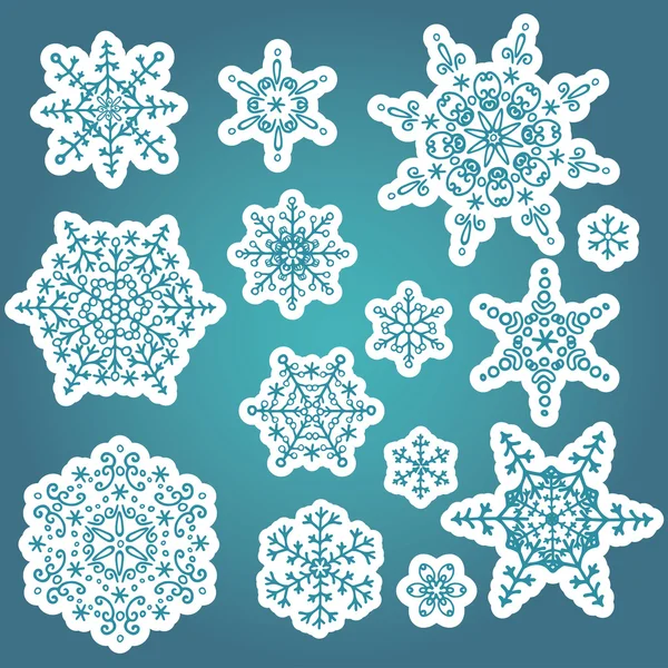 Snowflakes winter set — Stock Photo, Image