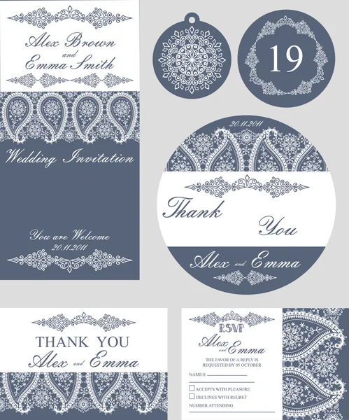 Winter wedding template set — Stock Photo, Image