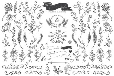 Doodle çiçek dekorasyonu