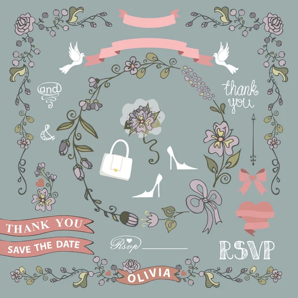 Bridal shower template set — Stock Photo, Image