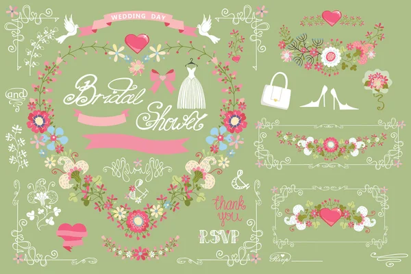 Bridal shower template set. — Stock Photo, Image