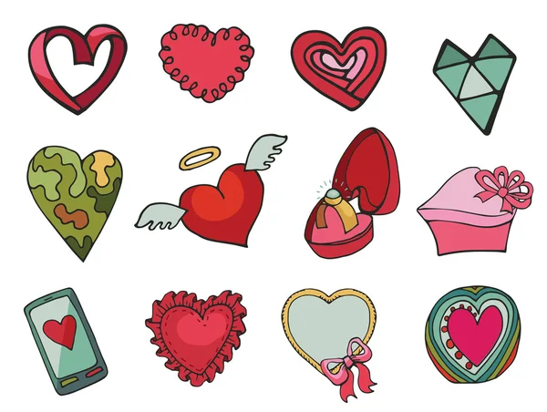 Colored  hearts set. — Stock Photo, Image