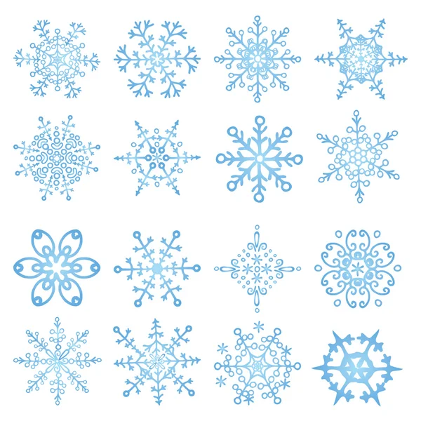 Zestaw ikon płatki śniegu. — Zdjęcie stockowe