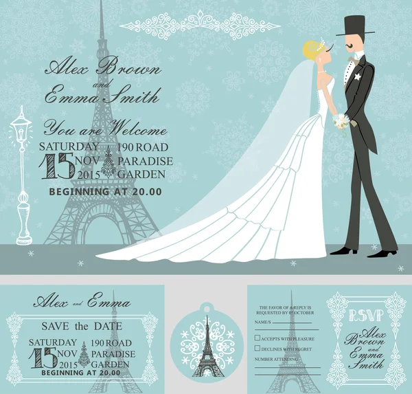 Winter wedding invitation set. — Stock Photo, Image