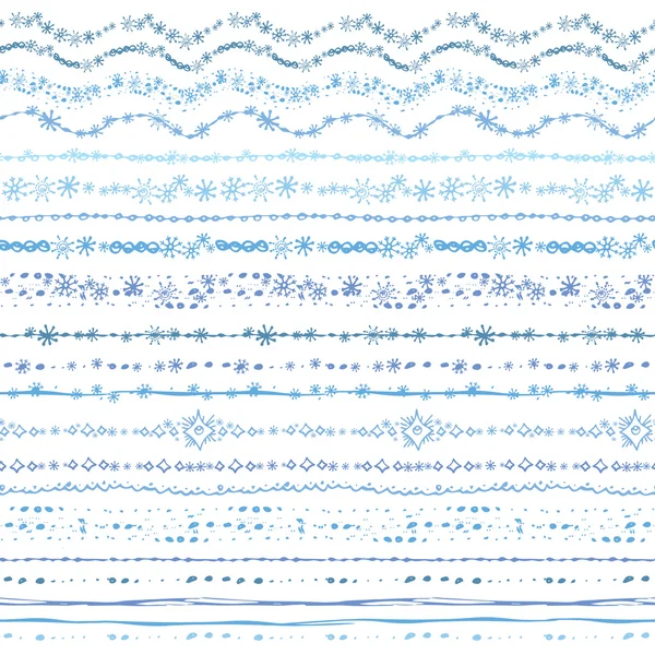 Naadloze lijnrand sneeuwvlokken — Stockfoto