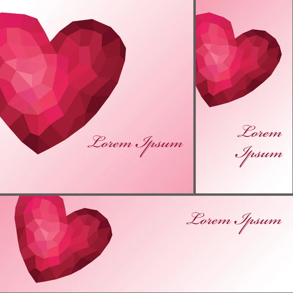 Polígonos abstratos coração rosa . — Fotografia de Stock