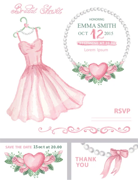 Bridal shower invitation set. — Stock Photo, Image
