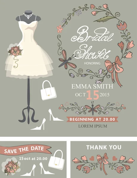 Bridal shower template set — Stock Photo, Image