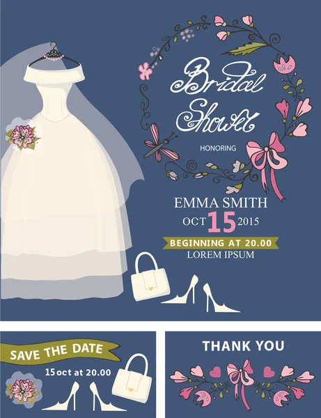 Bridal shower template set. — Stock Photo, Image