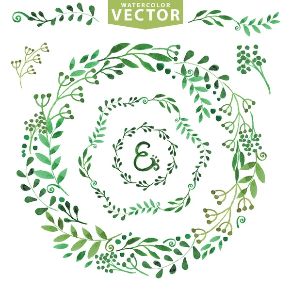 Watercolor wreaths set — Stock Photo, Image