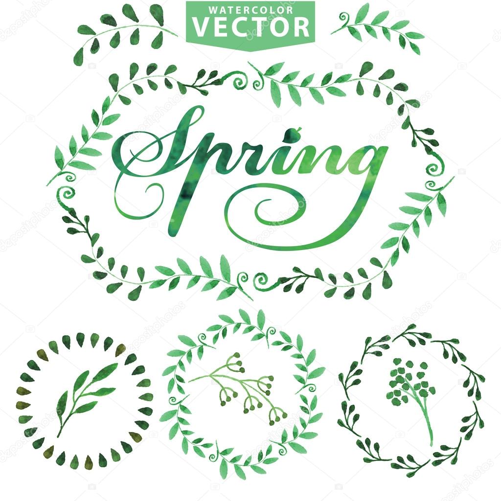 Watercolor Spring template