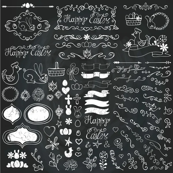 Doodles elementos de decoração Páscoa — Fotografia de Stock