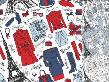 Paris moda giyim deseni