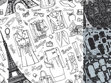 Paris moda giyim deseni.