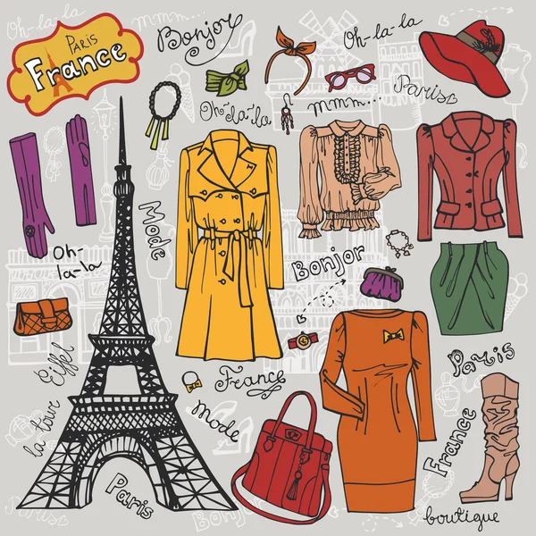 Paris Fashion odzież zestaw. — Zdjęcie stockowe